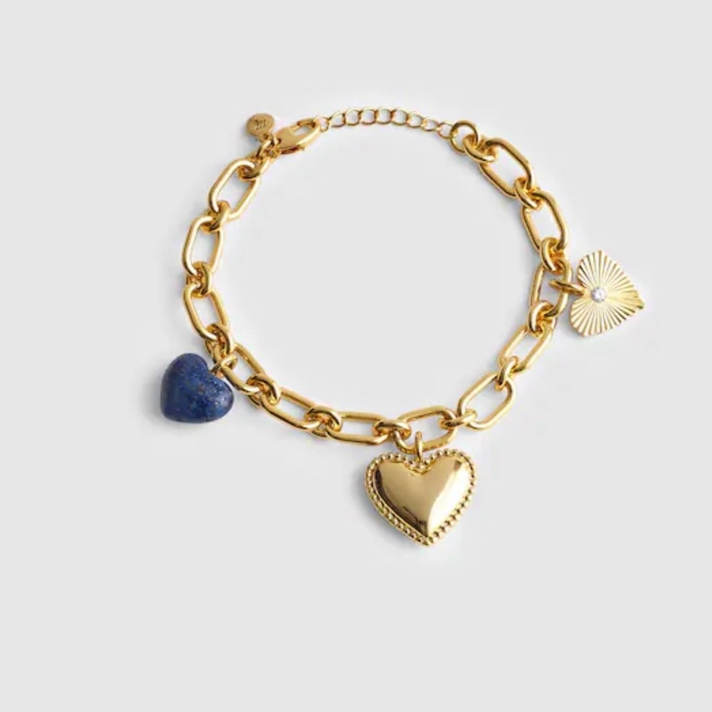 Madewell Antique Gold Heart Charm Bracelet